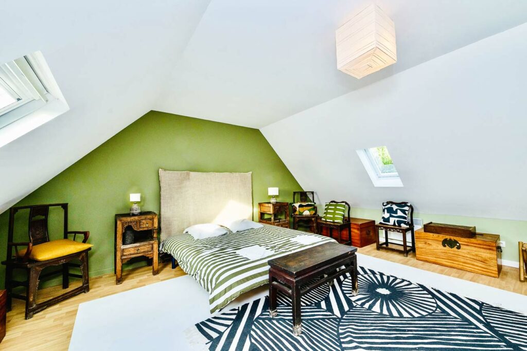 Chambre de la maison de l’île de Sieck pour un séjour en famille ou entre amis sur une île privée